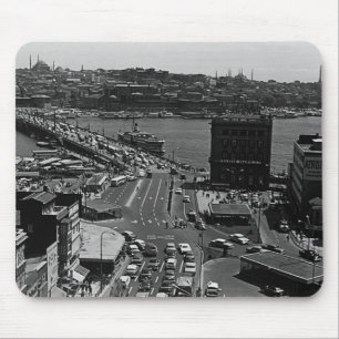 Vintage Turkey Istanbul Karakoy Galata bridge Mouse Pad