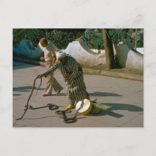 Vintage Turkey - Istanbul Snake charmer Postcard