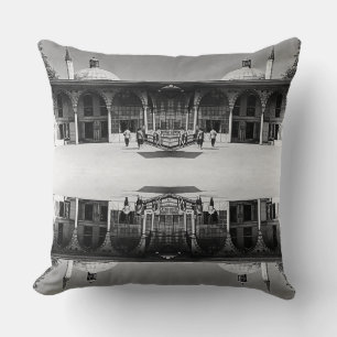 Vintage Turkey Istanbul Topkapi palace museum Post Throw Pillow