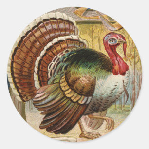 Vintage Turkey Round Sticker