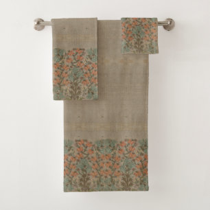 Vintage Turkish Floral Towel Set
