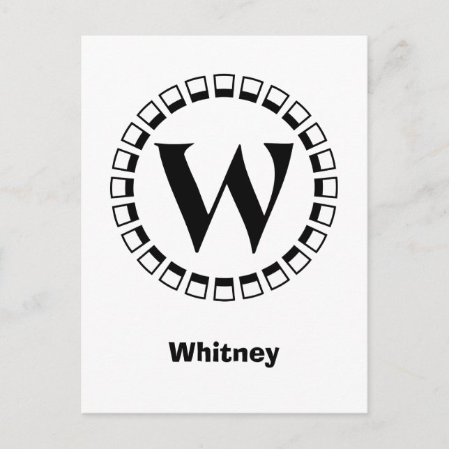 Vintage turn of the century, monogram W Postcard (Front)