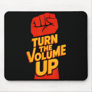 Vintage Turn The Volume Up For Men Women  Mouse Pad