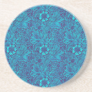Vintage turquoise dark purple floral pattern coaster