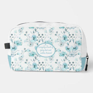 Vintage Turquoise Floral Pattern Dopp Kit