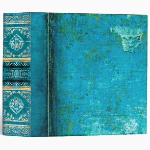Vintage Turquoise Grunge Antique Book Binder