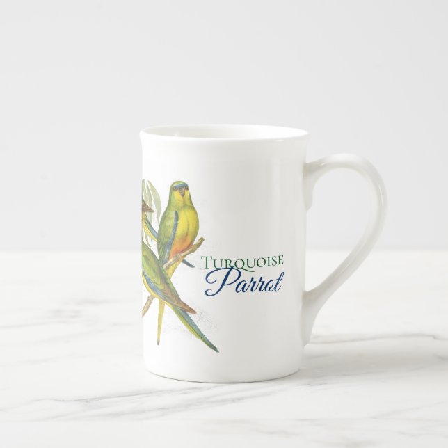Vintage Turquoise Parrot Mug (Right)