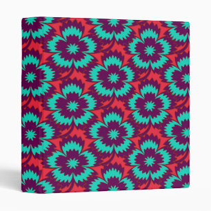 Vintage turquoise red floral Dianthus Barbatus Binder