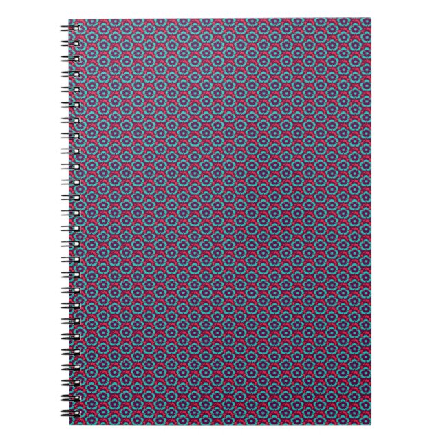 Vintage turquoise red floral Dianthus Barbatus Notebook (Front)