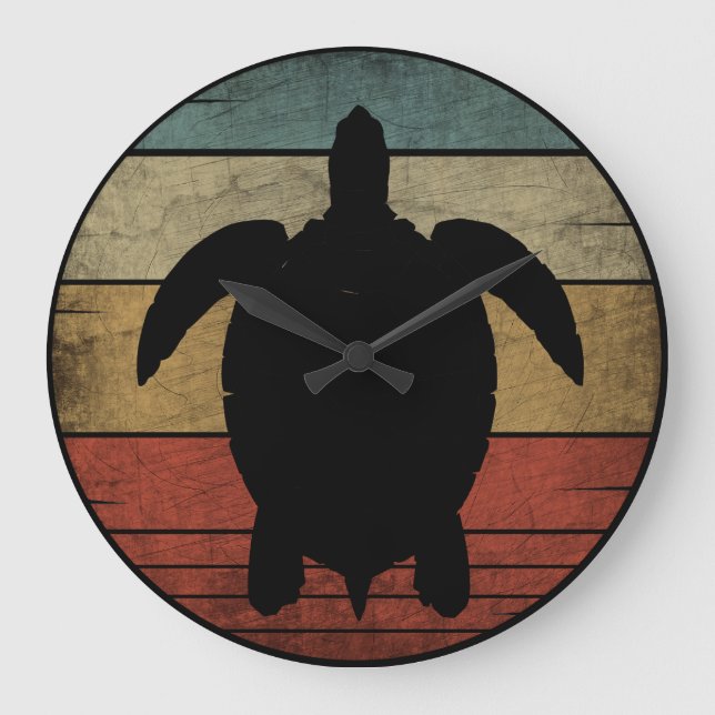 VINTAGE TURTLE  LARGE CLOCK (Front)