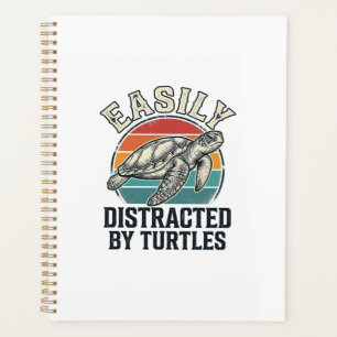 Vintage Turtle Lover Easily Distracted by Turtles Planner