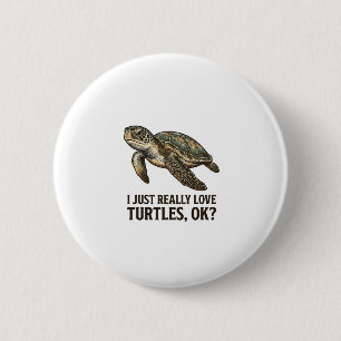 Vintage Turtle Lover Funny Sea Turtle Shirt_1 2 Inch Round Button