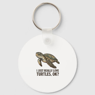 Vintage Turtle Lover Funny Sea Turtle Shirt_1 Keychain