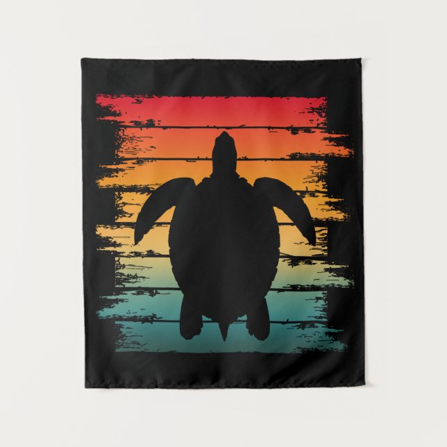 VINTAGE TURTLE SEA CREATURE REPTILE TAPESTRY (Front)