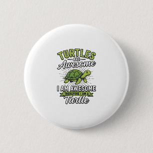 Vintage Turtles Are Awesome Funny Turtle Shirt_1 2 Inch Round Button