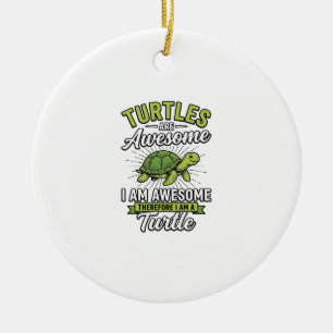 Vintage Turtles Are Awesome Funny Turtle Shirt_1 Ceramic Ornament