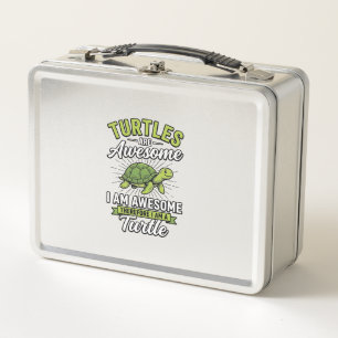 Vintage Turtles Are Awesome Funny Turtle Shirt_1 Metal Lunch Box