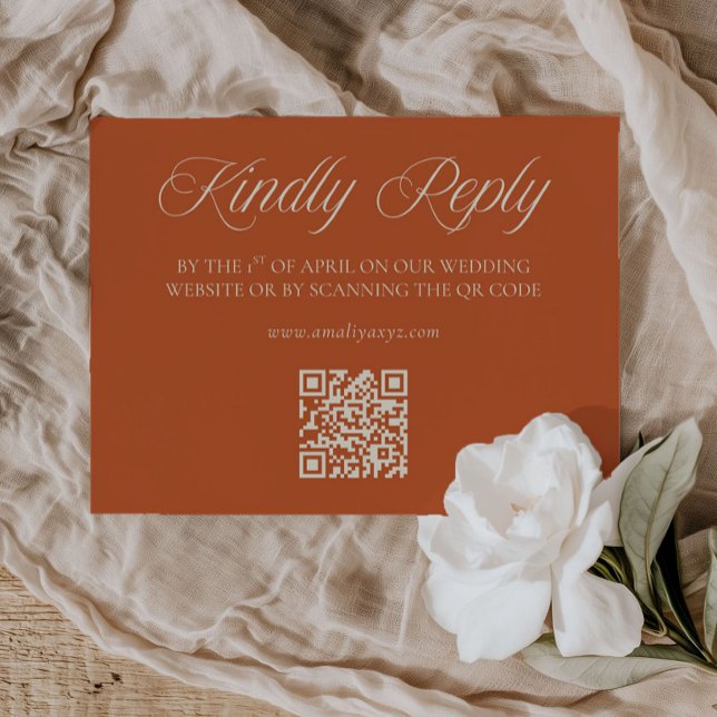Vintage Tuscan Garden Wedding QR Code RSVP Card (Creator Uploaded)