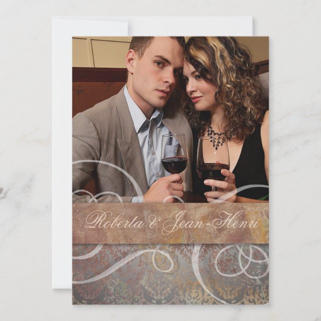 Vintage Tuscan Italian Elegance Save the Date Invitation (Front)