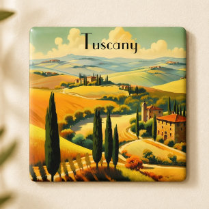 Vintage Tuscany Countryside Custom Text Magnet