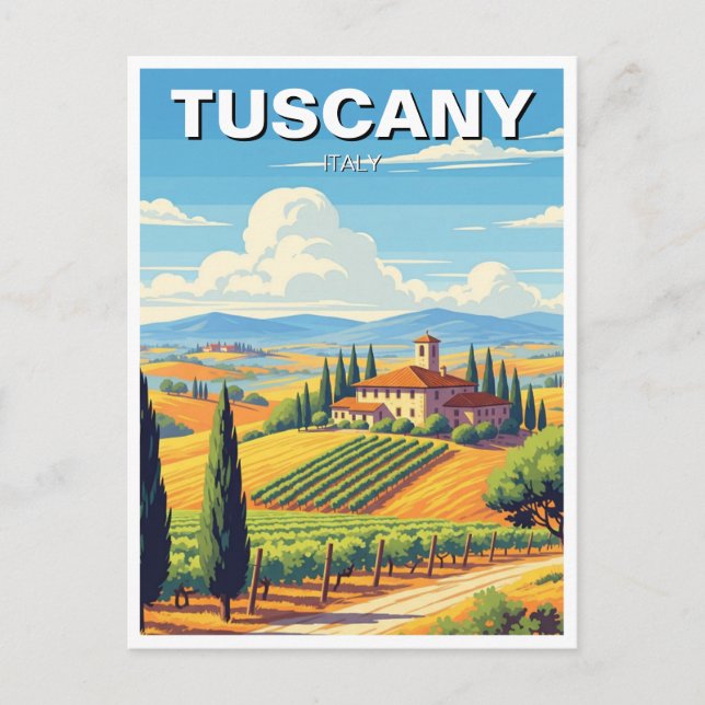 Vintage Tuscany Italian Villa  Postcard (Front)