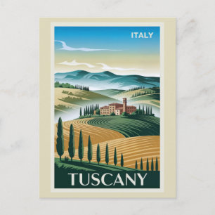 Vintage Tuscany Italy Italian Villa Retro Travel Postcard