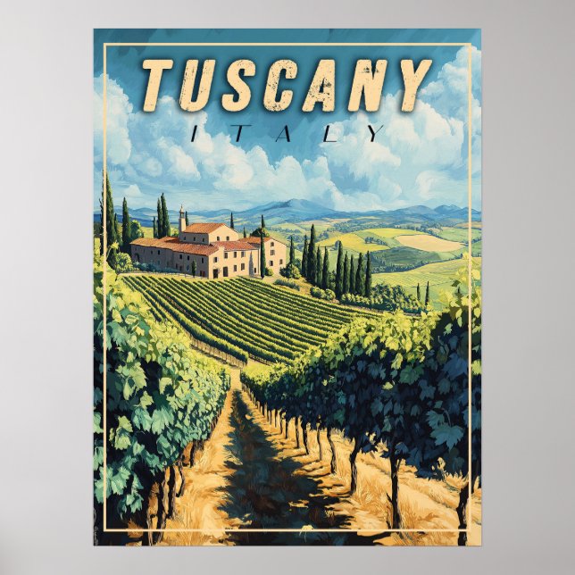Vintage Tuscany Italy  Poster (Front)