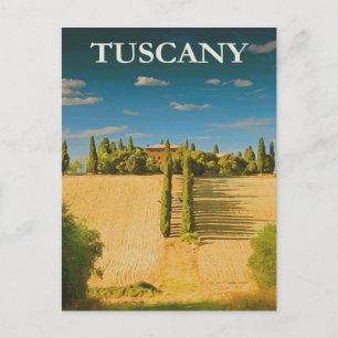 Vintage Tuscany, Italy Travel Postcard