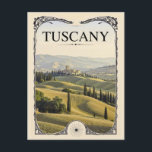 Vintage Tuscany Italy Villa Vineyard Travel Postcard<br><div class="desc">Anyone would love to receive this vintage postcard featuring a retro illustration of an Italian villa and vineyard in the countryside of Tuscany,  Italy!</div>