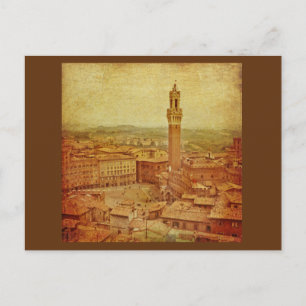 Vintage Tuscany, medieval Siena Postcard
