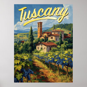 Vintage Tuscany Travel Poster
