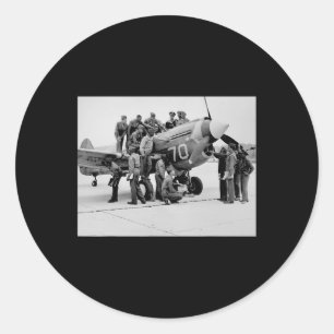 Vintage Tuskegee Pilots Usa Black History World Wa Classic Round Sticker