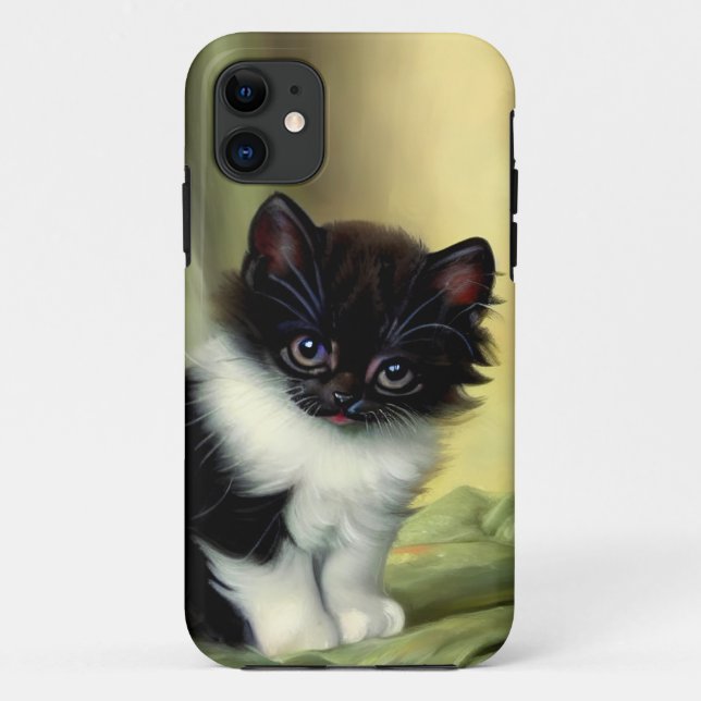Vintage Tuxedo Kitten Illustration Case-Mate iPhone Case (Back)