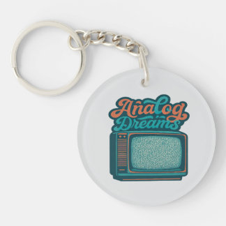📺Vintage TV Retro Art – "Analogue Dreams" Graphic Keychain