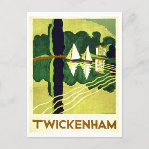 Vintage Twickenham Travel Poster Postcard