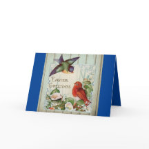 Vintage Two Birds Easter Holiday Card