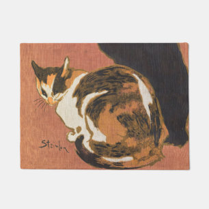 Vintage Two Cats Painting Steinlen Doormat