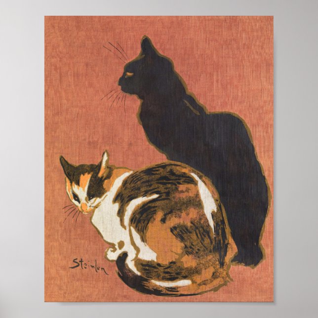 Vintage Two Cats Painting Steinlen Poster (Front)