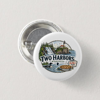 Vintage Two Harbors Minnesota North Shore 1 Inch Round Button