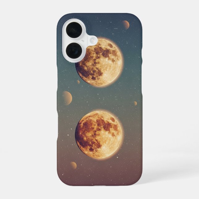 Vintage Two Moons iPhone 16 Case (Back)