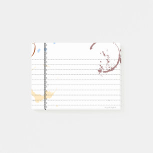 Vintage Typeart Coffee Stain Lined Sticky Notes