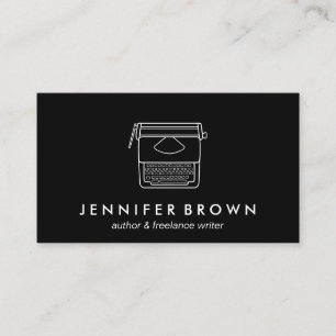 Vintage Typewriter Author Blogger Freelancer black Business Card