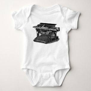 Vintage Typewriter - Black Baby Bodysuit