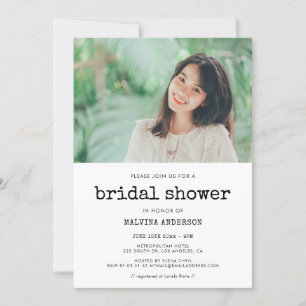 Vintage typewriter bridal shower photo invitation