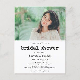 Vintage typewriter bridal shower photo invitation postcard