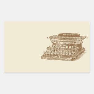 Vintage Typewriter Brown Type Writting Machine Sticker