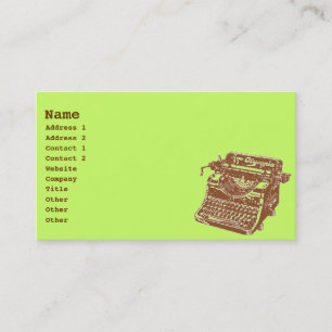 Vintage Typewriter Business Card