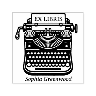 Vintage Typewriter -  Ex Libris Self-inking Stamp