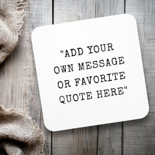 Vintage typewriter font custom message quote coaster