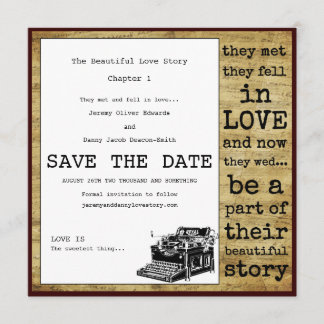 Vintage Typewriter Gay Save The Date